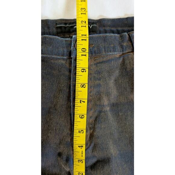 VTG Flare Jeans Plu Size 20 Dirty Suede Look 90s Y2K Boot Cut Flocked Denim - Picture 7 of 10